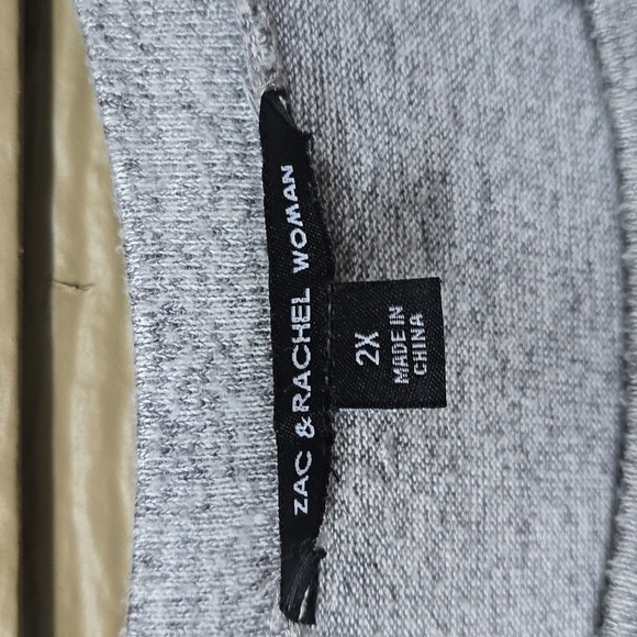 Zac & Rachel Soft Knit Sweater Grey 2X - Picture 4 of 6